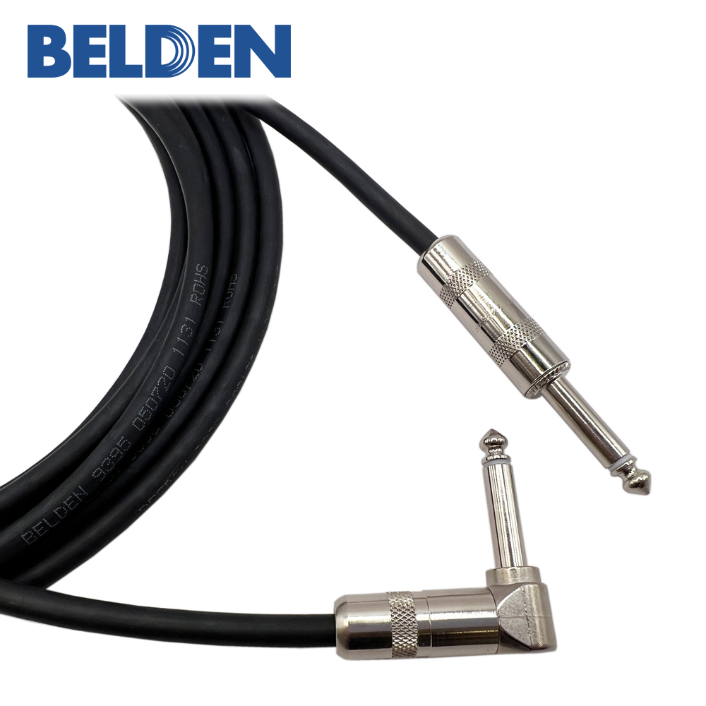 벨덴 9395+스위치크래프트 ㄱ자 55 TS(모노) - 55 TS(모노) 악기케이블 / 제작케이블