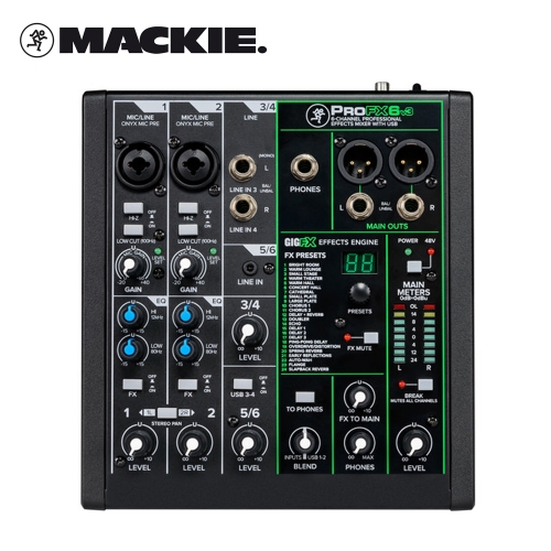 맥키 ProFX6v3 6채널 오디오 믹서 / 오디오인터페이스기능, 이펙터