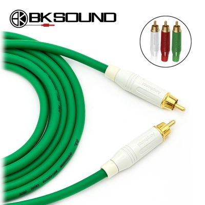 BK2020 초록 암페놀 RCA - RCA 오디오케이블 커넥터색상선택(그린,레드,화이트) 국산고급BK케이블