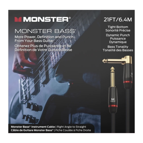 몬스터 Prolink Bass Cable 베이스기타 케이블 6.4M(21ft.) / TS - ㄱ자 TS 모노케이블 / 정식수입품