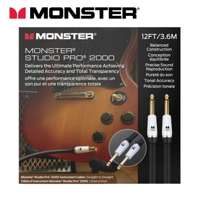 몬스터 Studio PRO2000 기타케이블 / 3.6M(12ft.) / 양 55 TS 모노케이블 / 정식수입품