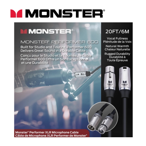 몬스터 Performer 600 마이크케이블 / 실버커넥터 양캐논 마이크케이블 / 6M(20ft.) / 정식수입품