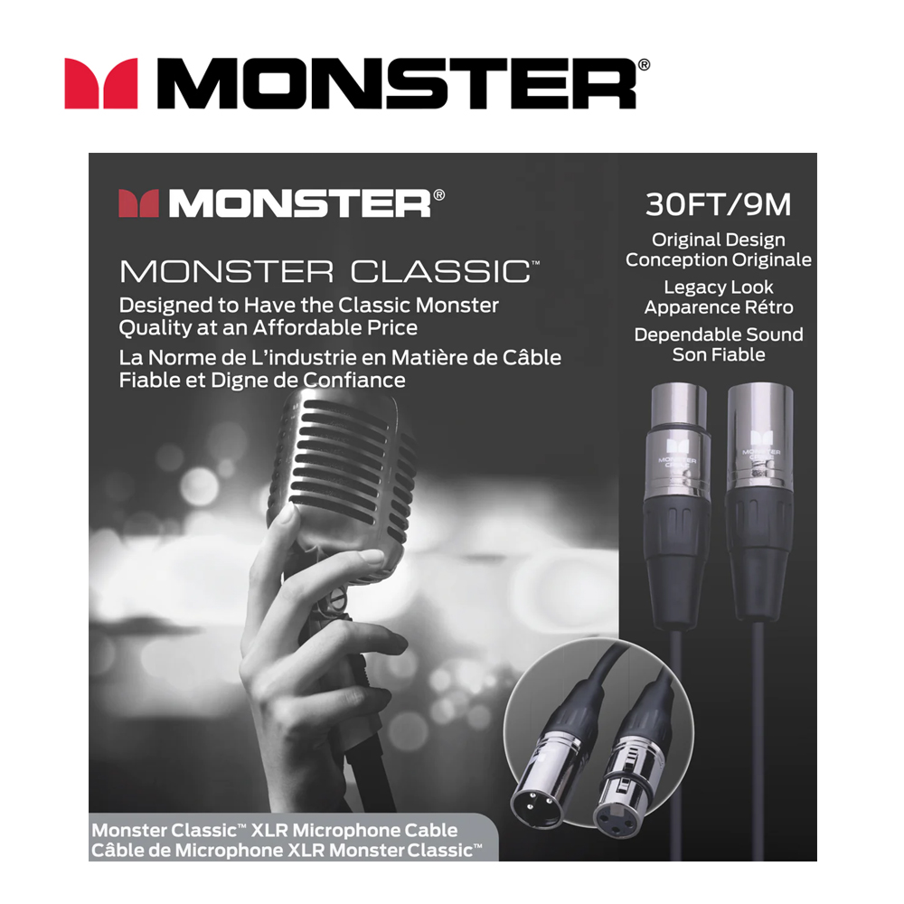 몬스터 Classic 마이크케이블 / 실버커넥터 양캐논 마이크케이블 / 9M(30ft.) / 정식수입품