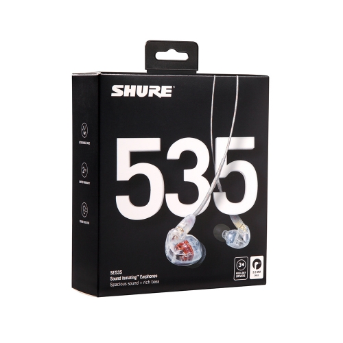 SHURE SE535-CL 클리어색상 슈어 SE535 사운드 아이솔레이팅 이어폰 모니터링 인이어